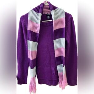 Rue21 Women’s Purple Sweater w/ Scarf M